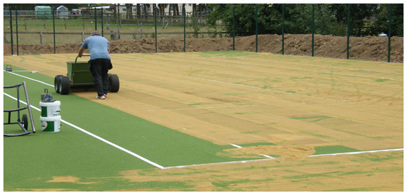 Synthetic clay tennis courts