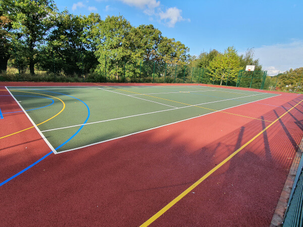 basketball court in sunshine