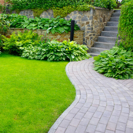 tiled garden pathway