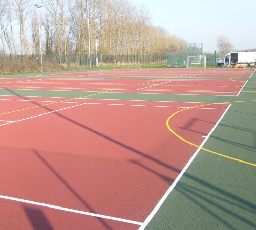 red and green sports court