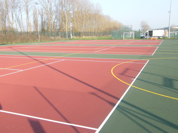 red and green sports court
